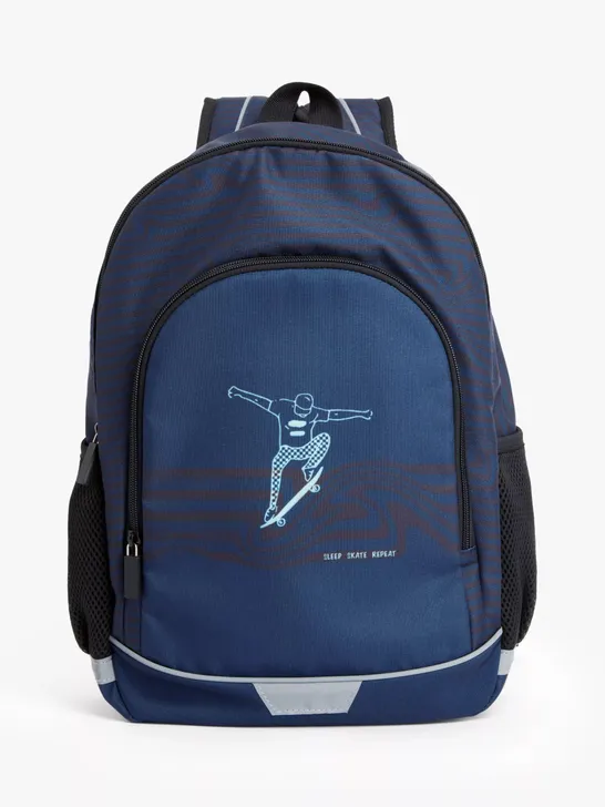 SLEEP SKATE REPEAT BACKPACK NAVY BLUE & BLACK