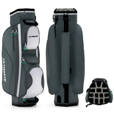 BOXED COSTWAY GOLF STAND BAG LIGHTWEIGHT PORTABLE GOLF CART BAG W/ 14 WAY TOP DIVIDER WATERPROOF (1 BOX)