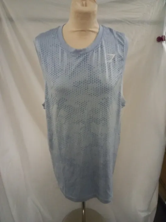 LIGHT BLUE GYMSHARK VEST SIZE XL 