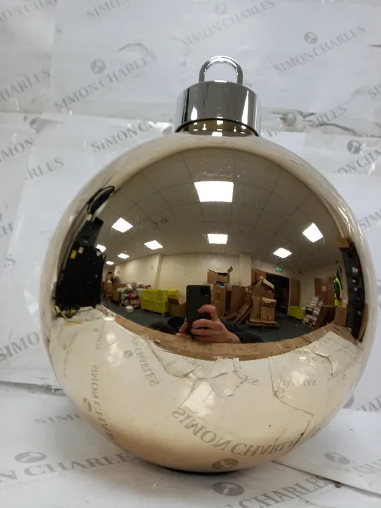 HOME REFLECTIONS PRE-LIT OVERSIZED FAIRY LIGHT GLASS BAUBLE GOLD