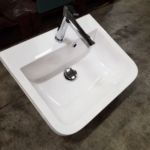 BRAND NEW WHITE CERAMIC BASIN WITH TAP 50×40CM