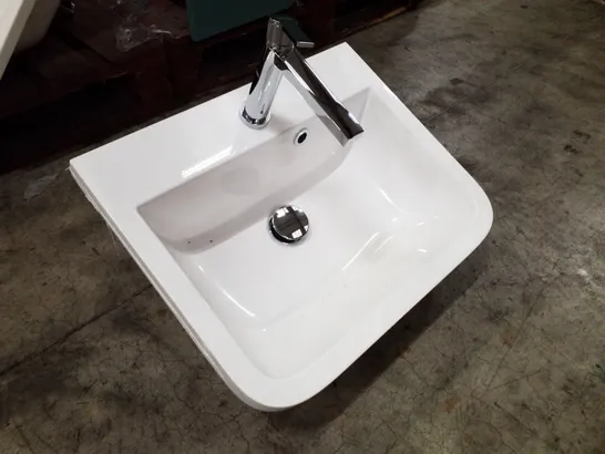 BRAND NEW WHITE CERAMIC BASIN WITH TAP 50×40CM