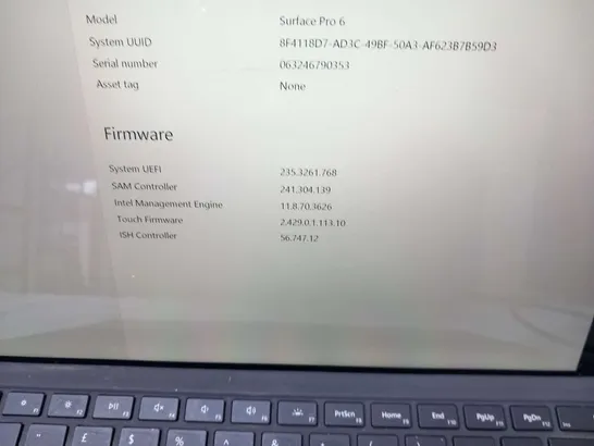 MICROSOFT SURFACE PRO 6 256GB