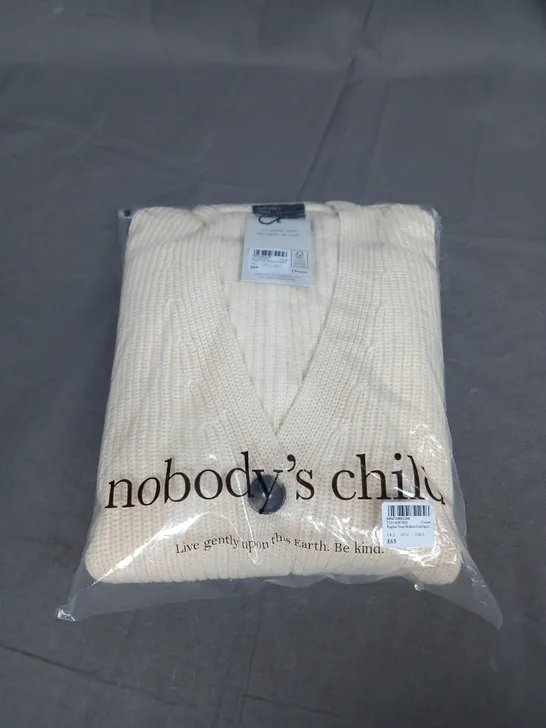 SEALED NOBODYS CHILD RAGLAN FOUR BUTTON CARDIGAN - UK L