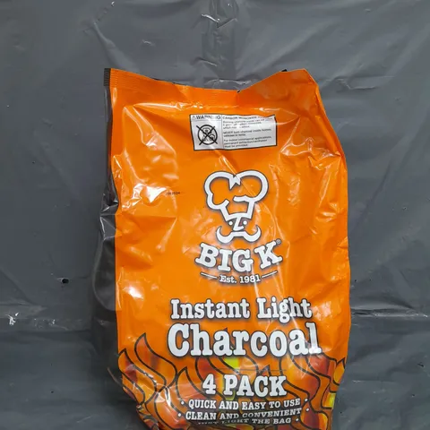 BIG K INSTANT LIGHTING CHARCOAL BAGS 4 X 1KG