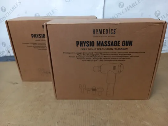 LOT OF 2 BOXED HOMEDICS PHYSIO MASSAGE GUNS