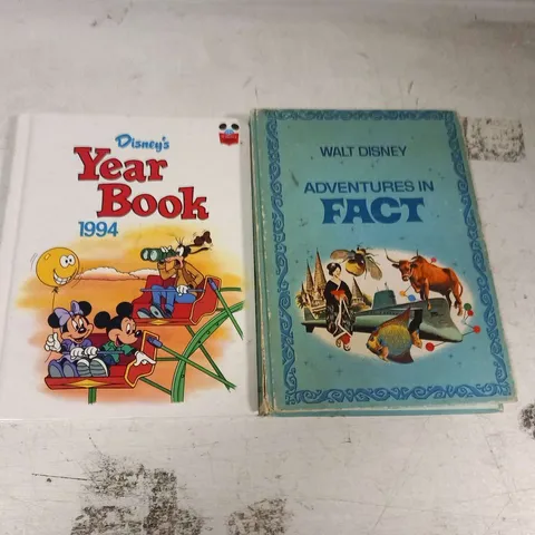 TWO ASSORTED VINTAGE DISNEY BOOKS TO INCLUDE; YEAR BOOK 1994 AND ADVENTURES IN FACT