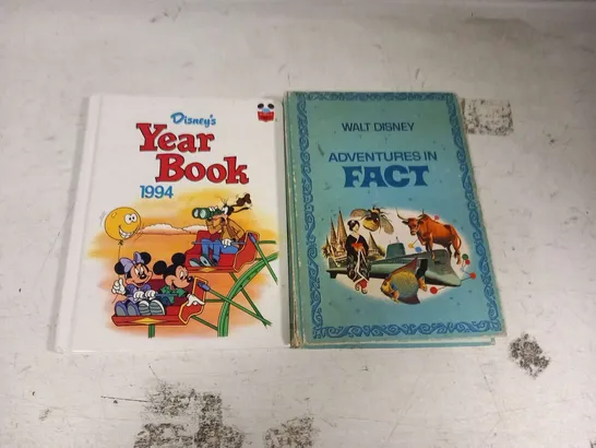 TWO ASSORTED VINTAGE DISNEY BOOKS TO INCLUDE; YEAR BOOK 1994 AND ADVENTURES IN FACT