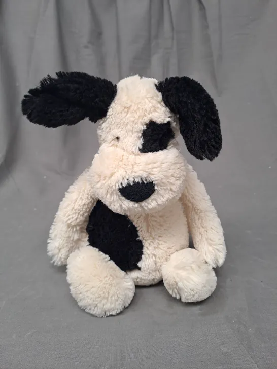 JELLYCAT - I AM MEDIUM BASHFUL BLACK AND CREAM PUPPY