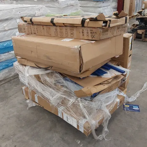 PALLET OF ASSORTED HOUSEHOLD ITEMS AND BOXED FURNITURE 