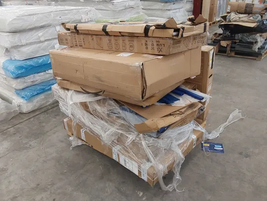 PALLET OF ASSORTED HOUSEHOLD ITEMS AND BOXED FURNITURE 