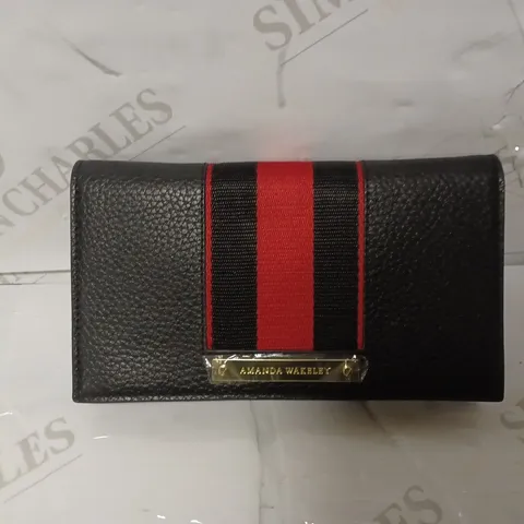 AMANDA WAKELEY 'WILLIAMS' BLACK/RED SMALL LEATHER PURSE