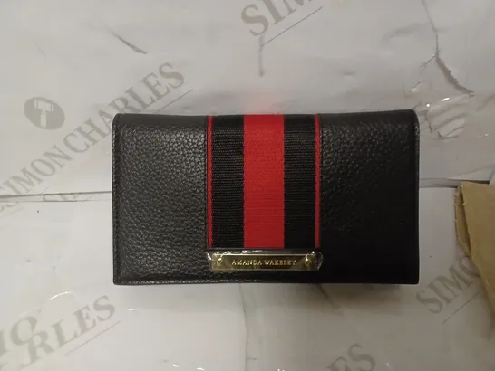 AMANDA WAKELEY 'WILLIAMS' BLACK/RED SMALL LEATHER PURSE