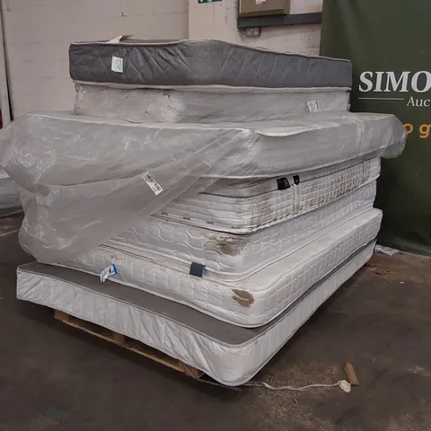 PALLET OF 7x BAGGED AND UNBAGGED MATTRESSES - ASSORTED SIZES, BRANDS AND CONDITIONS