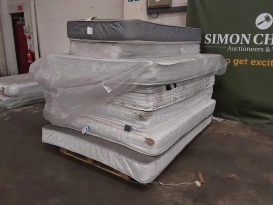 PALLET OF 7x BAGGED AND UNBAGGED MATTRESSES - ASSORTED SIZES, BRANDS AND CONDITIONS