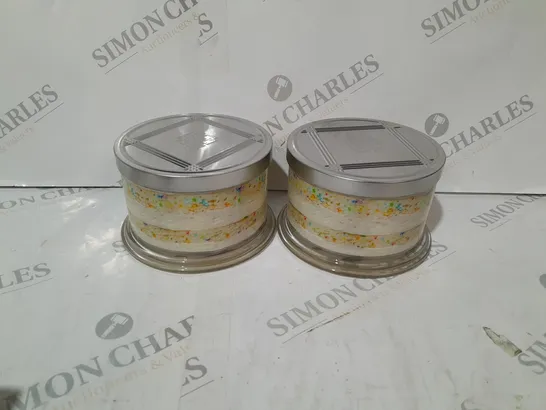 HOMEWORX SET OF 2 BIRTHDAY CAK SCENTED CANDLES 