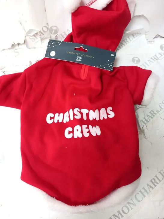 APPROXIMATELY 77 BRAND NEW 'CHRISTMAS CREW' SANTA PET COSTUMES