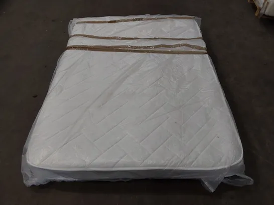 QUALITY BAGGED DEEP QUILTED HYBRID OPEN COIL DOUBLE 4'6" MATTRESS 