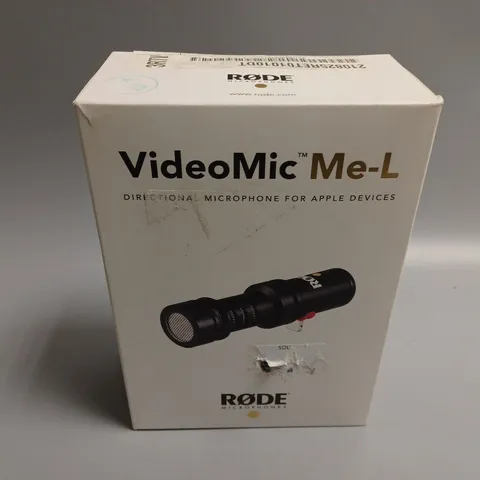 BOXED RODE LIGHTNING CONNECTOR VIDEOMIC ME-L DIRECTIONAL MICROPHONE