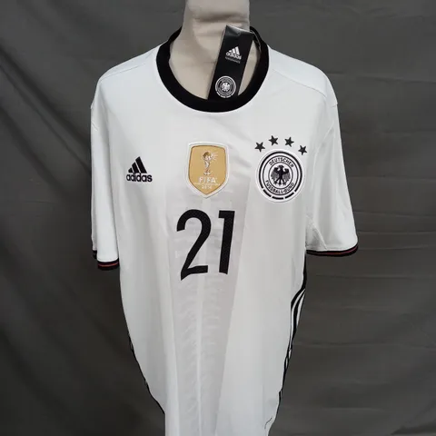 ADIDAS GERMANY WHITE FOOTBALL SHIRT - GUNDOGAN 21 - UK L