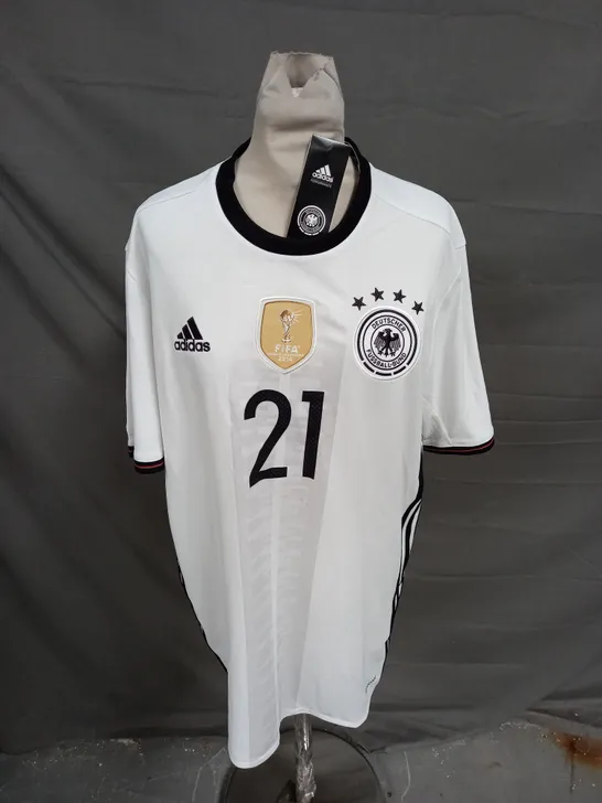 ADIDAS GERMANY WHITE FOOTBALL SHIRT - GUNDOGAN 21 - UK L