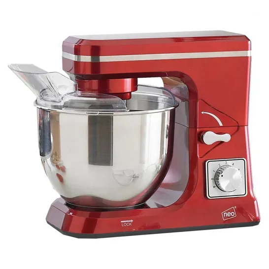 BOXED NEO RED FOOD BAKING ELECTRIC STAND MIXER 5L 6 SPEED STAINLESS STEEL MIXING BOWL 800W (1 BOX)