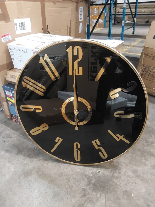 BOXED OVERSIZED METAL 76cm WALL CLOCK (1 BOX)