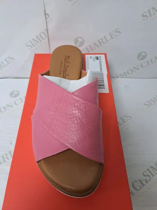 RUTH LANGSFORD BOXED PINK LEATHER SANDLES SIZE 7