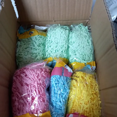 4X BOXED SHREDDED PAPER MULTICOLOUR EASTER DECORATION 