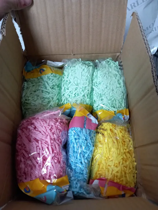 4X BOXED SHREDDED PAPER MULTICOLOUR EASTER DECORATION 