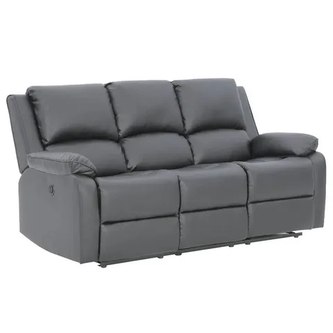 BOXED PALERMO 3 SEATER POWER RECLINER - GREY FABRIC (1 BOX)