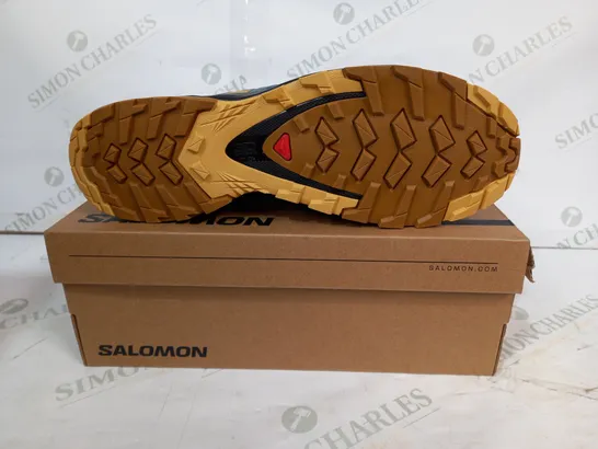 BOXED PAIR OF SALOMON XA PRO 3D V8 SHOES IN AQUA/BRONZE BROWN UK SIZE 10