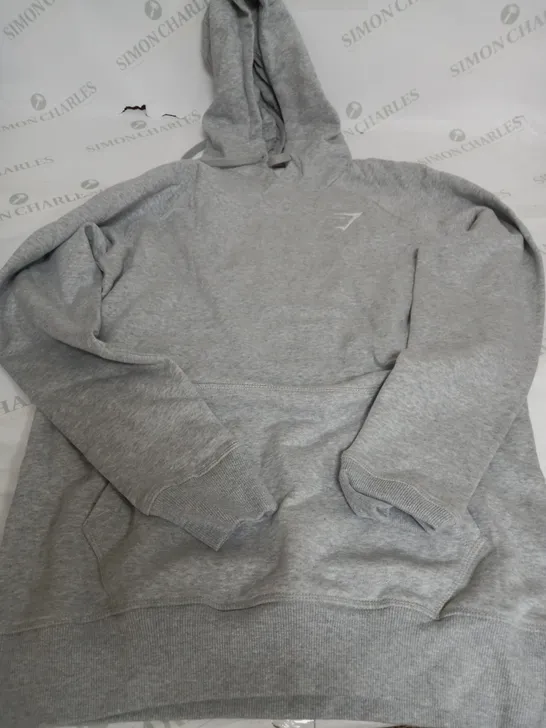 GYMSHARK LONG SLEEVE HOODIE IN GREY - SMALL