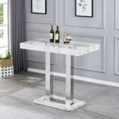 BOXED HALO DINING TABLE IN SHINY MARBLE FINISH/HIGH GLOSS - 3 BOXES