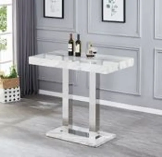 BOXED HALO DINING TABLE IN SHINY MARBLE FINISH/HIGH GLOSS - 3 BOXES