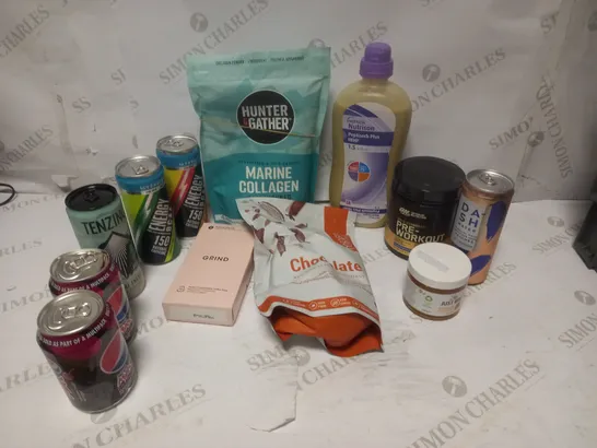 BOX OF ASSORTED FOOD PRODUCTS - INCLUDING SWEETS AND DRINKS