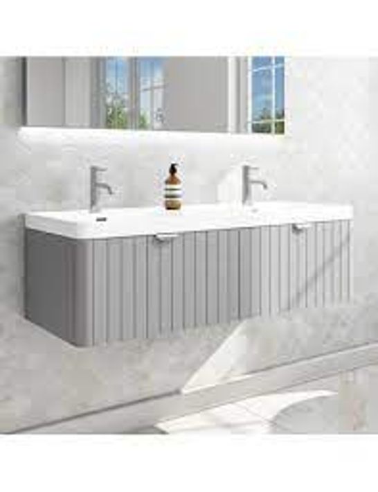 BOXED EMPIRE 1200MM WALL HUNG VANITY UNIT  - MATT LIGHT GREY 