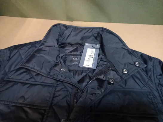 M&S BLACK STORMWEAR COAT - M REG 