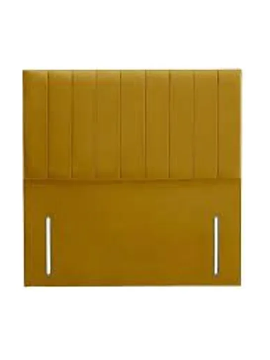 BOXED LIBERTY VELVET HEADBOARD IN OCHRE - KING SIZE