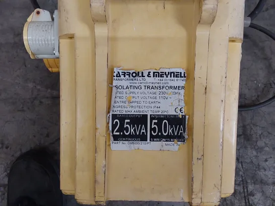 CARROLL & MEYNELL ISOLATING 5KVA TRANSFORMER 