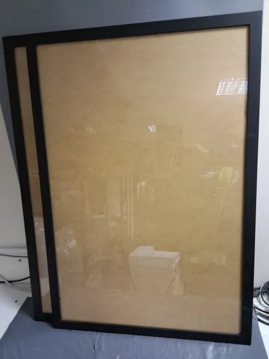 PAIR OF WOODEN PICTURE FRAMES IN BLACK - EACH 65X95CM