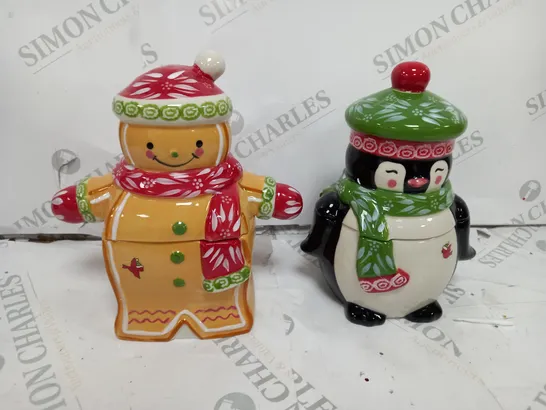 BOXED TEMP-TATIONS 180Z CHRISTMAS JAR GINGERBREAD & SNOWMAN