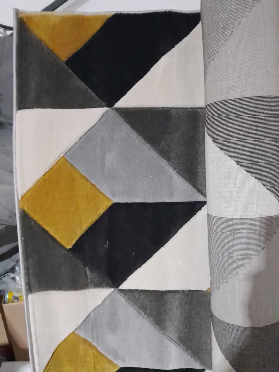 RUG IN SILVER/OCHRE 160CM X 230CM 