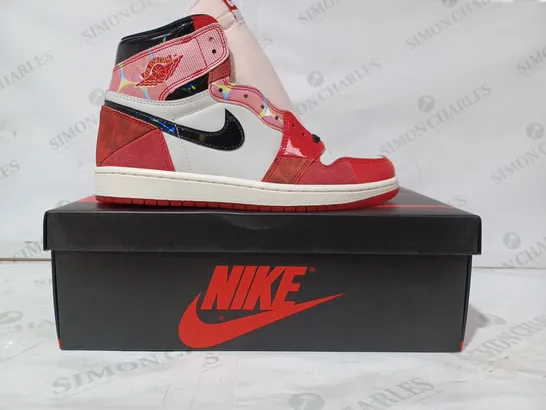 BOXED PAIR OF NIKE SIR JORDAN RETRO HIGH SHOES IN RED/MULTICOLOUR UK SIZE 7.5