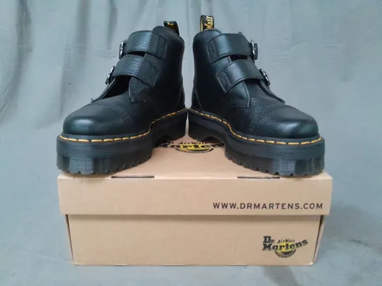 BOXED PAIR OF DR MARTENS DEVON FLWR ANKLE BOOTS IN BLACK UK SIZE 5