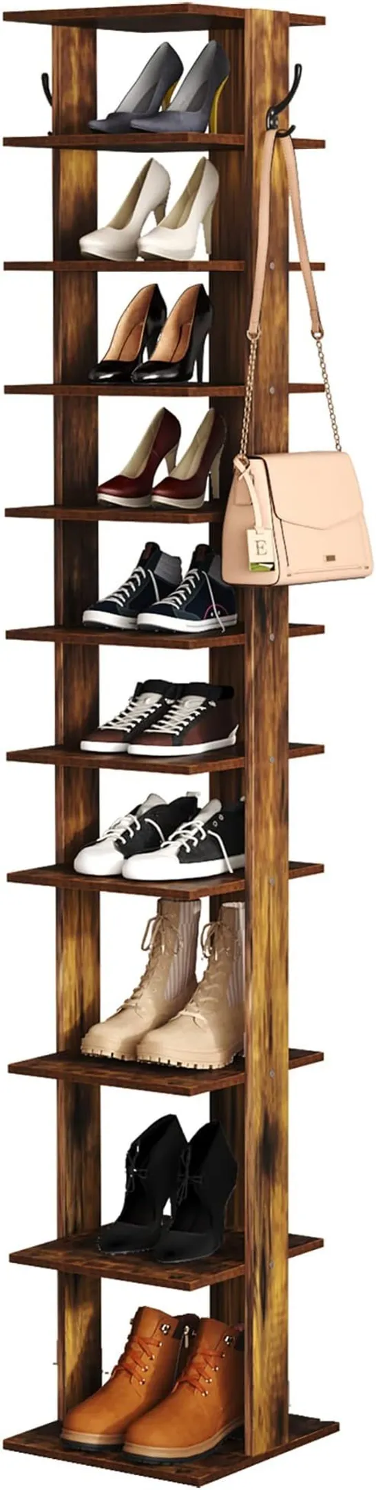 BOXED 10 PAIR SHOE RACK - BLACK