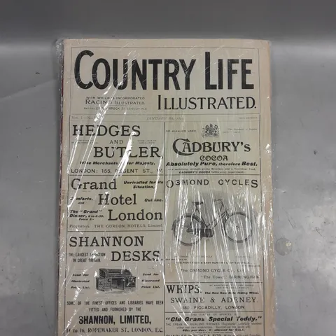 COUNTRY LIFE ILLUSTRATED VINTAGE NEWSPAPER PRINT 
