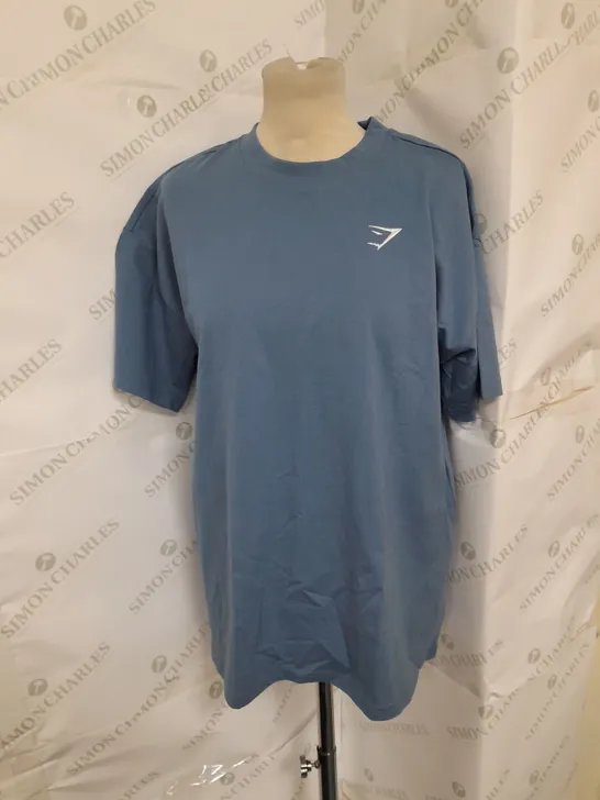 GYMSHARK TRAINING OVERSIZED T-SHIRT IN BLUE SIZE S