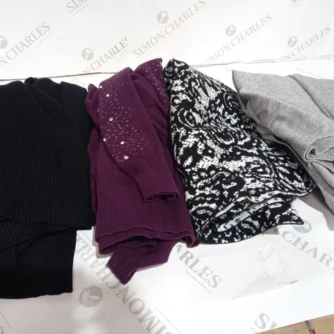 BOX OF ASSORTED CLOTHING ITEMS APPROXIMATELY 20 TO INCLUDE SKIRTS, JUMPERS, TOPS ETC