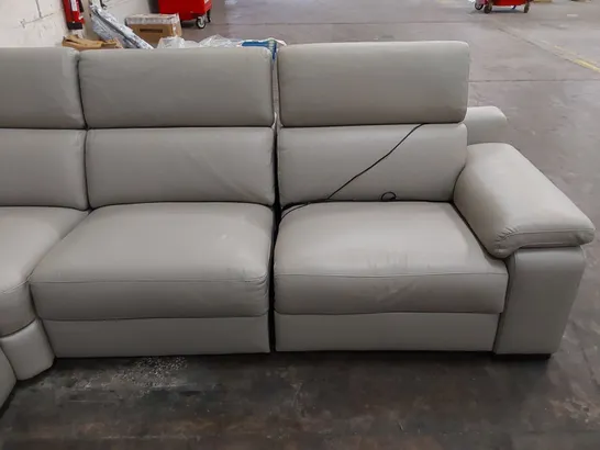 QUALITY ITALIAN DESIGNER RICCARDO ELECTRIC RECLINER LEATHER CORNER SOFA 